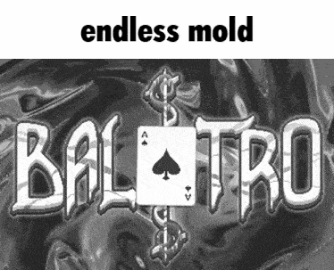 a black and white advertisement for endless mold
