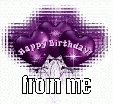 Happy Birthday From Me Purple GIF - Happy Birthday From Me Purple Balloons GIFs