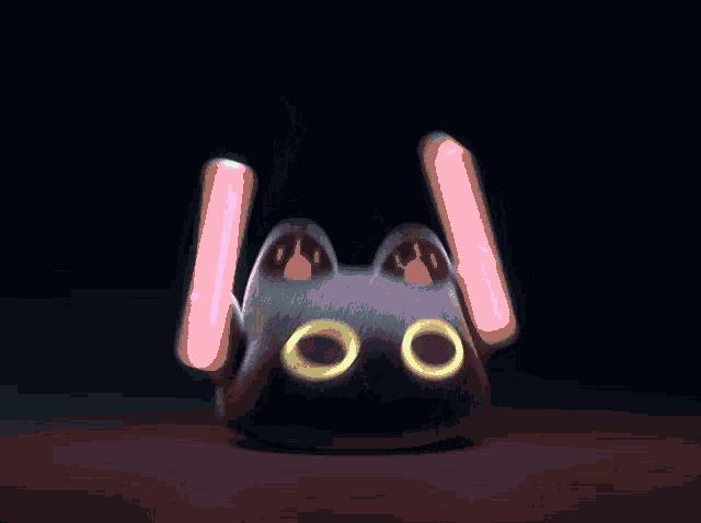 a black cat with glow in the dark eyes