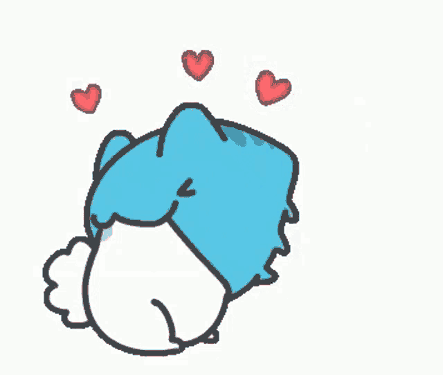 a cartoon rabbit is standing next to a blue frog .