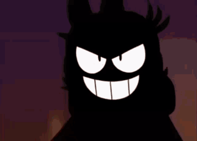 a cartoon character with a black mask on his face and a big smile .