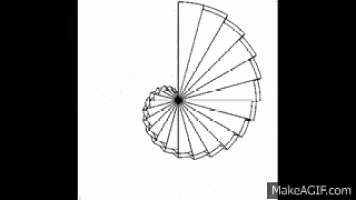 a black and white drawing of a spiral staircase with the words makeagif.com below it