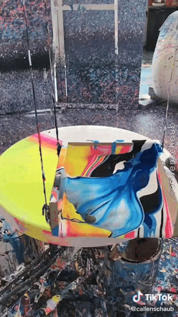 a colorful painting with a tiktok watermark on the bottom