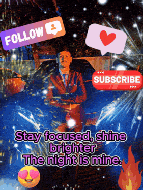 a man in a suit is standing in front of a blue car with a subscribe button