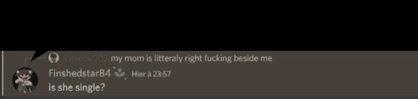 a screenshot of a conversation between finshedstar84 and a person
