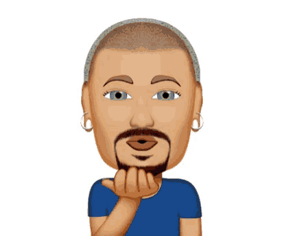 a cartoon of a man with a beard and earrings on his ears