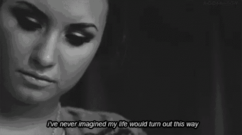 a black and white photo of a woman with the words `` i ve never imagined my life would turn out this way '' .
