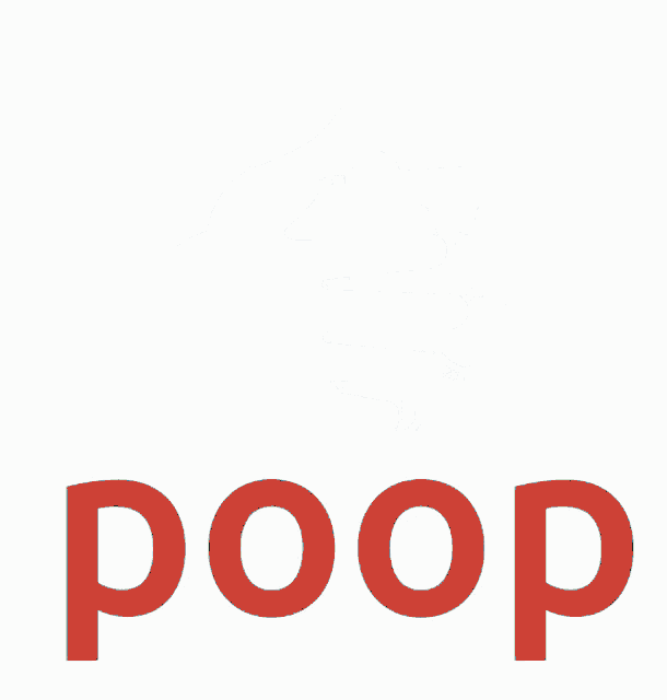 a hand with soap bubbles and the word poop in red