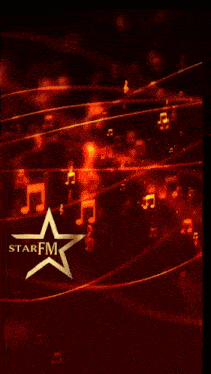 a red background with a star and the words sosina star fm
