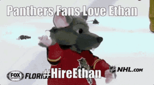 a picture of a mascot with the words panthers fans love ethan written on it