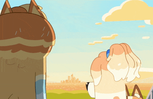 a cartoon drawing of a dog and a cat with the letter a visible