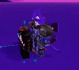 a computer generated image of a purple robot with a purple background
