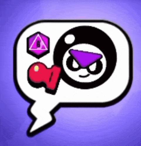 a cartoon character in a speech bubble with a lightning bolt and a heart