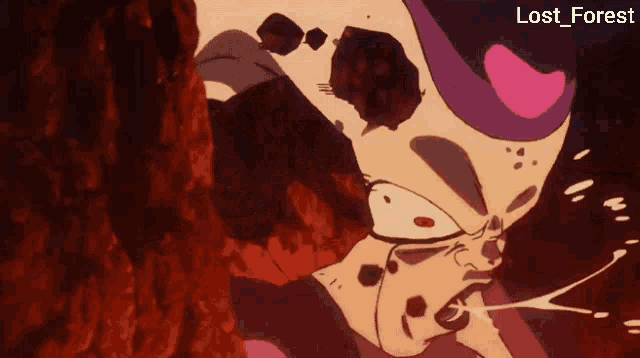 a picture of a cartoon character with the words lost forest on the bottom right