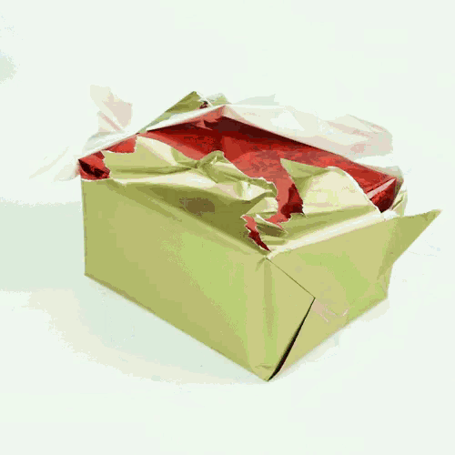 a red box with snowflakes on it