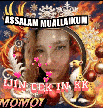 a picture of a woman with the words assalamu muallaikum written above her