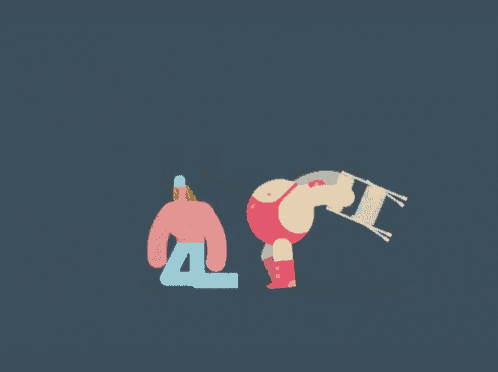 a cartoon of a man in a boxing ring with a blue shirt on