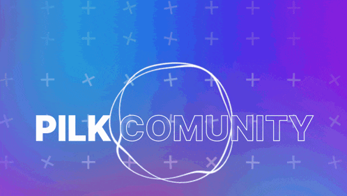 a blue and purple background with the word pilk community