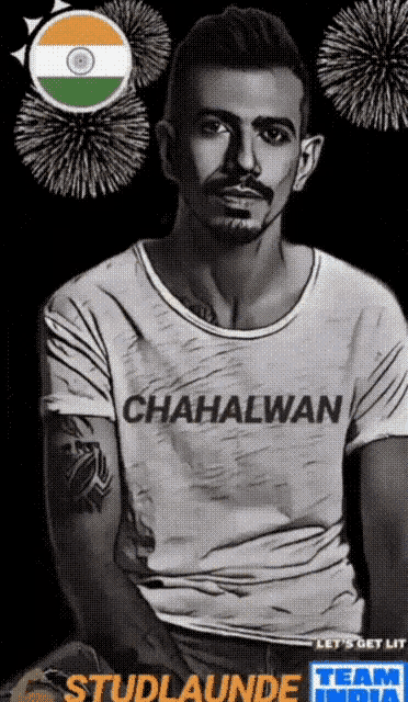 a man wearing a shirt that says chahalwan