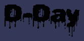 a pixel art of the word d-day dripping on a blue background
