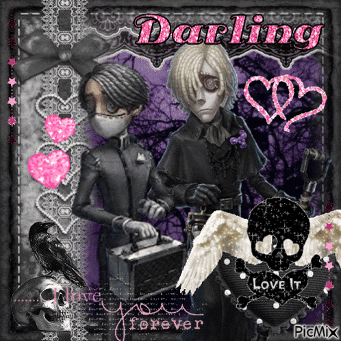 a picture of a man and a woman with darling written on the top