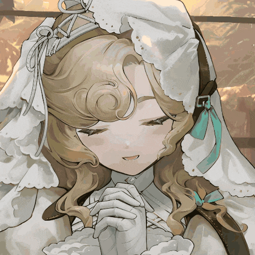 a drawing of a girl wearing a white hat and gloves