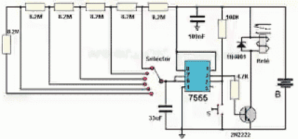 a diagram of a circuit with a 7555 transistor