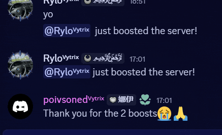 rylovytrix has just boosted the server