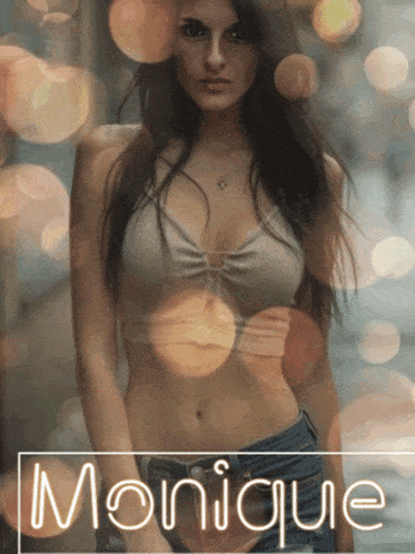 a picture of a woman with the name monique in the corner