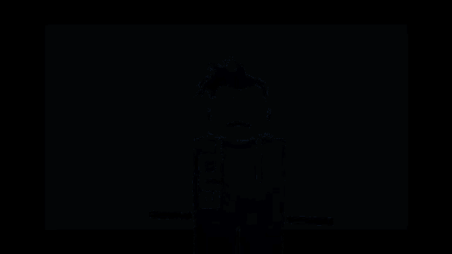 a roblox character wearing a red shirt and black pants is standing on a platform