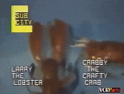 larry the lobster and crabby the crafty crab are featured in this video