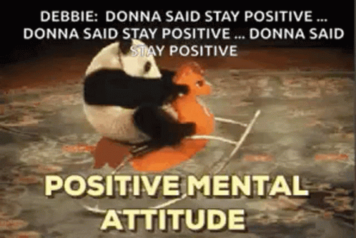 Donna Said Stay Positive Panda Bears GIF