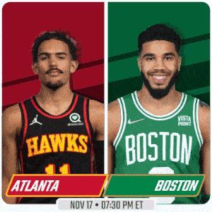 a flyer for a basketball game between the hawks and the boston celtics
