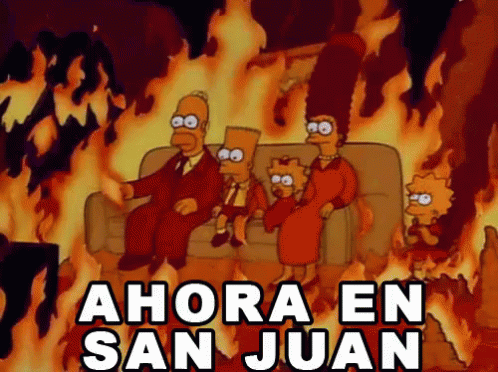 Ahora En San Juan GIF - Fire Hot The Simpsons GIFs