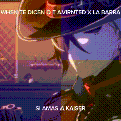 a pixelated image of a person wearing a hat and a mask with the words `` si amas a kaiser '' .