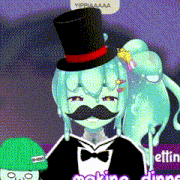 a cartoon character with a top hat and a mustache