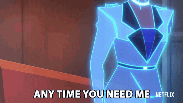 a cartoon character says any time you need me from netflix