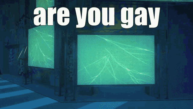 a sign that says " are you gay " in white letters