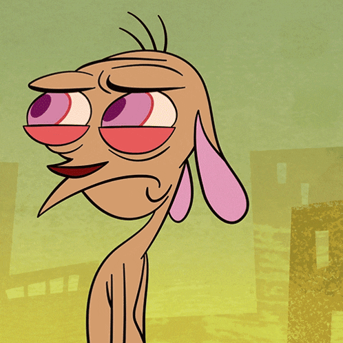 a close up of a cartoon character 's face with a yellow background