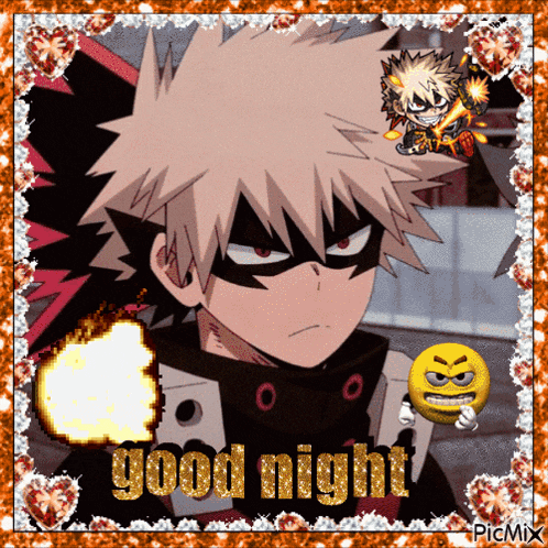 a picture of a anime character with the words good night written on it