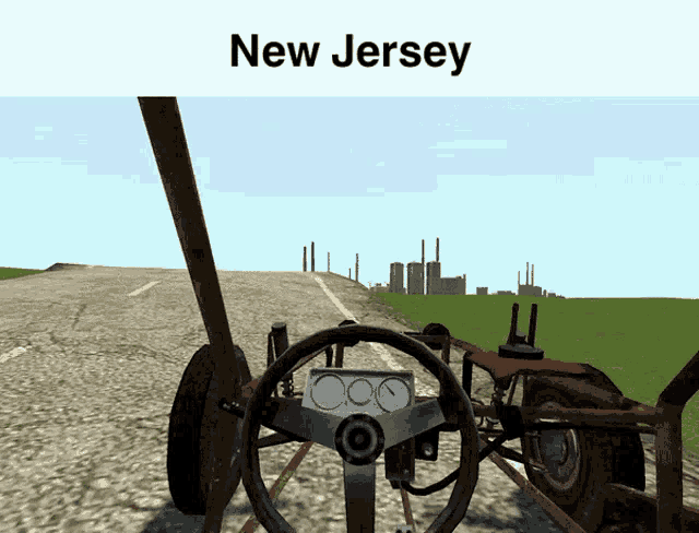 a picture of a car with the words new jersey on the top