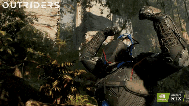 a video game with the word outriders on the bottom