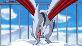 a cartoon character with red wings is standing in front of a fence with animetoon.tv written in the corner