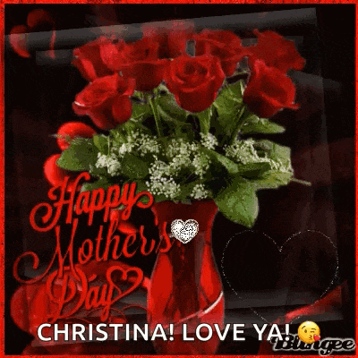 a happy mother 's day card with a vase of roses