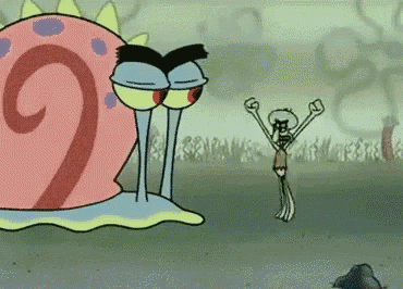 a cartoon character is standing next to a snail that has the number 2 on it