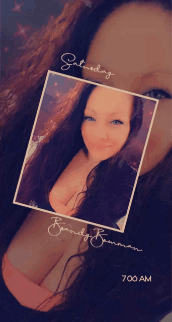 a picture of a woman with the words saturday written on it