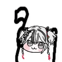 a drawing of a girl with pigtails and a wand in her hand .