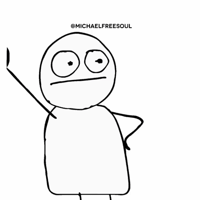 a black and white drawing of a stick figure with the name michael free soul on the top