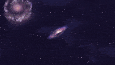 a girl with long hair is standing in front of a galaxy in space