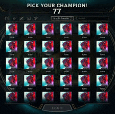 a screenshot of a video game that says pick your champion